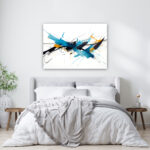 Quadro Abstrato Autoral INK Traços Azul 1 - Imagem 3