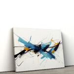 Quadro Abstrato Autoral INK Traços Azul 1 - Imagem 4