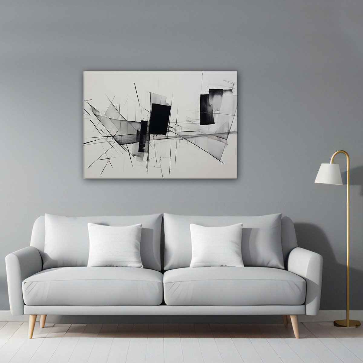 Quadro-Abstrato-Autoral-INK-Traços-Preto-1-a Quadro Abstrato Autoral INK Traços Preto 1 - Imagem 1