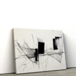 Quadro Abstrato Autoral INK Traços Preto 1 - Imagem 4