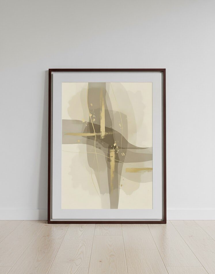 Abstrato 1 Abstrato, bege e marrom, fluidas e sobrepostas - Imagem 1