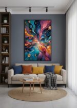 Quadro Abstrato Vibrante Explosão de Cores