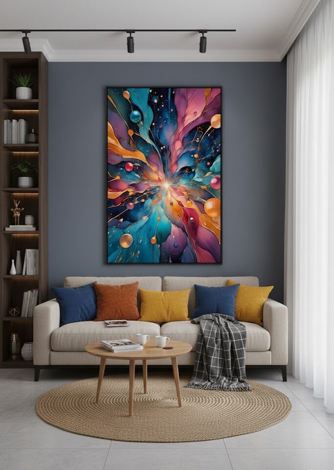 Abstrato é uma Explosão de Cores 1 Quadro Abstrato Vibrante Explosão de Cores - Imagem 1