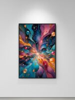 Quadro Abstrato Vibrante Explosão de Cores - Imagem 3