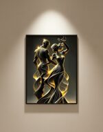 Quadro Casal Dançando Preto e Dourado - Imagem 3