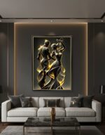 Quadro Casal Dançando Preto e Dourado - Imagem 2