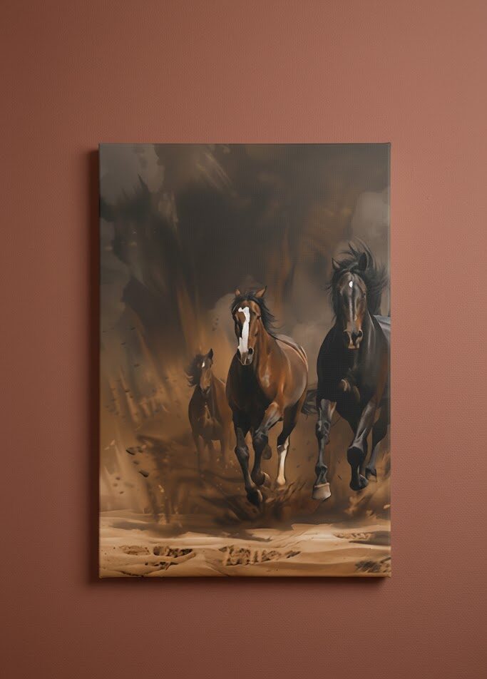 Cavalos parte 1.2 Cavalo Preto, Trio Correndo - Imagem 1