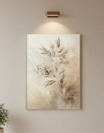 Natureza Abstrata Floral Suaves de Bege, Marrom Claro e Branco Creme 2