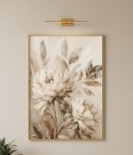 Natureza Abstrata Floral Suaves de Bege, Marrom Claro e Branco Creme 3 - Imagem 2
