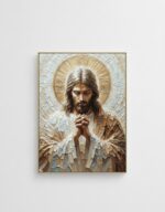 Jesus Cristo em Oração, Textura Relevo - Imagem 3