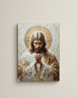 Jesus Cristo em Oração, Textura Relevo - Imagem 4