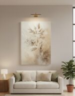 Natureza Abstrata Floral Suaves de Bege, Marrom Claro e Branco Creme 2 - Imagem 3