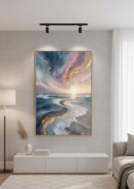 Quadro Abstrato, Pôr do Sol Sobre o Oceano