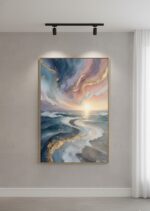 Quadro Abstrato, Pôr do Sol Sobre o Oceano - Imagem 3