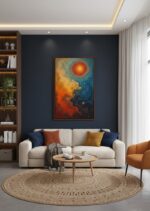 Quadro Abstrato Vermelho e Laranja