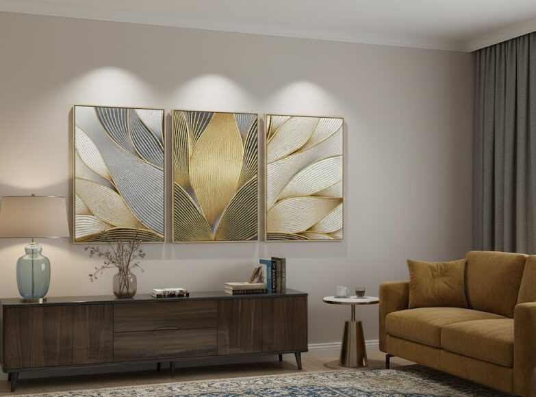 unnamed Kit Quadro Natureza Folhas Estilizadas Abstrata - Imagem 1