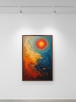 Quadro Abstrato Vermelho e Laranja - Imagem 2