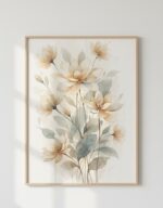 Quadro Lançamento Natureza Ilustração Floral Cloud Dancer - Imagem 2