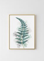Quadro Lançamento Natureza Folha de Samambaia Cloud Dancer e Verde - Imagem 3