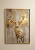 Quadro Animais Cervo Dourado Abstrato - Imagem 2