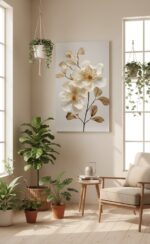 Quadro Natureza Flores OFF White