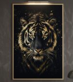 Quadro Animais Tigre Dourado e Preto - Imagem 2