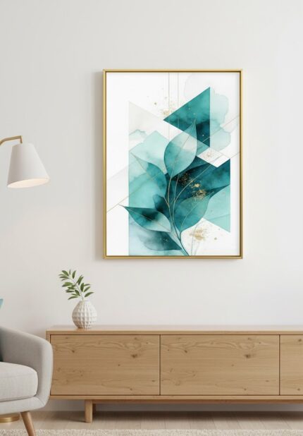 Quadro Lançamentos Abstrata Contemporânea Verde