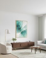 KIT 2 Quadro Abstrato Aquarelo Verde - Imagem 5