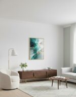 KIT 2 Quadro Abstrato Aquarelo Verde - Imagem 4