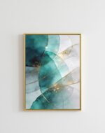 KIT 2 Quadro Abstrato Aquarelo Verde - Imagem 3