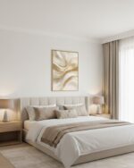 KIT 2 Quadro Lançamentos Abstrato Tecido Bege - Imagem 5