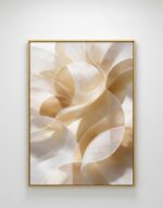 KIT 2 Quadro Lançamentos Abstrato Tecido Bege - Imagem 3