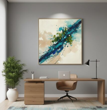 Quadro Lançamentos Abstrato Faixa Diagonal