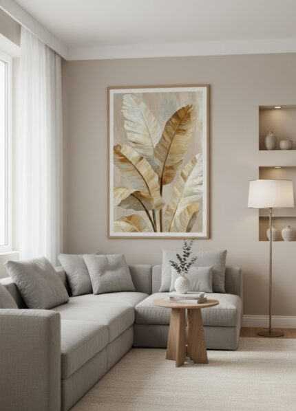 Quadro Lançamento Natureza Folhas Tropicais