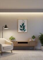 Quadro Natureza Folhas Verdes Com Dourado