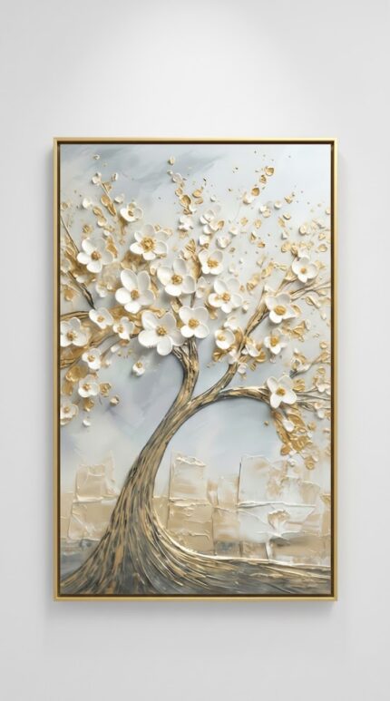 Quadro Natureza Arvore a Vida Estilo Espatulado 2