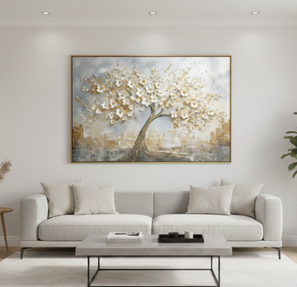 Quadro Natureza Arvore a Vida Estilo Espatulado Horizontal