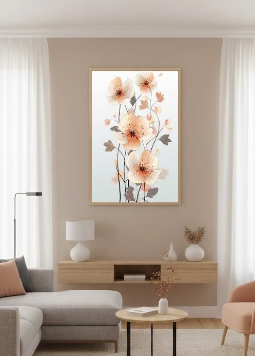 Quadro Natureza Flores Estilo Linha, Abstrata 1 Quadro Natureza Flores Estilo Linha, Abstrata 1 - Imagem 1