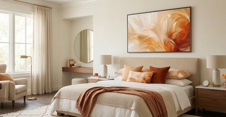 222 Abstrato bege, laranja e terracota - Imagem 1