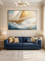 Abstrata, Expressionismo, Marítimo, Dourado e Azul