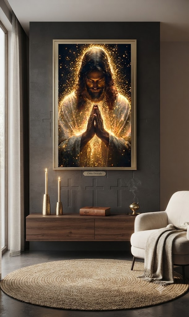 Jesus Cristo Com Aura Dourada Jesus Cristo Com Aura Dourada - Imagem 1